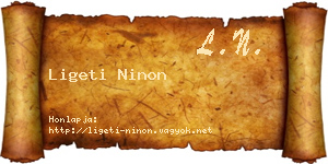 Ligeti Ninon névjegykártya
